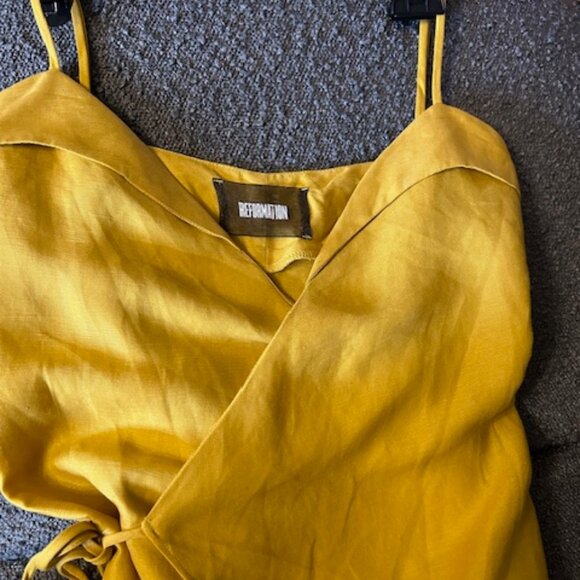Reformation Mustard Midi Dress - Picture 6 of 9